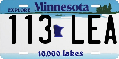 MN license plate 113LEA