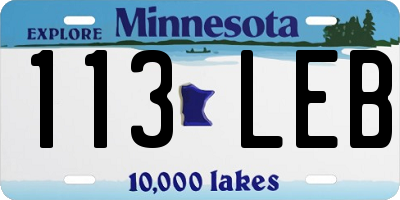 MN license plate 113LEB