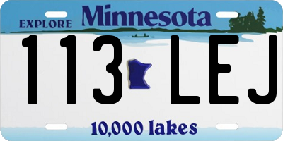 MN license plate 113LEJ