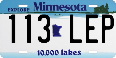 MN license plate 113LEP