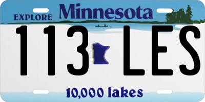 MN license plate 113LES