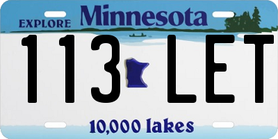 MN license plate 113LET