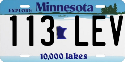 MN license plate 113LEV