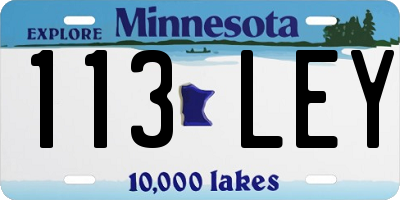 MN license plate 113LEY