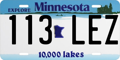 MN license plate 113LEZ