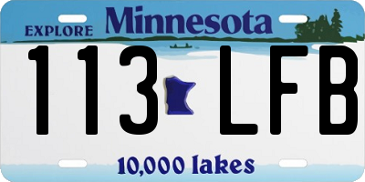MN license plate 113LFB