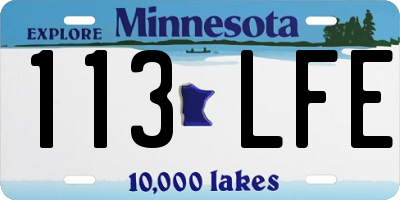 MN license plate 113LFE