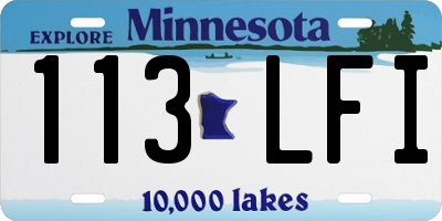 MN license plate 113LFI