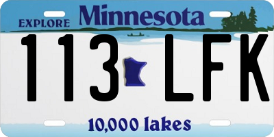 MN license plate 113LFK