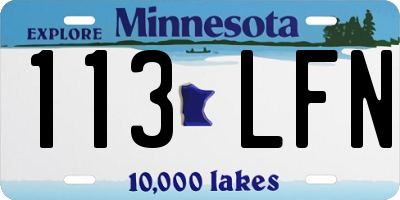 MN license plate 113LFN