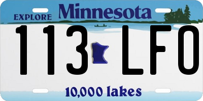 MN license plate 113LFO