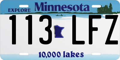 MN license plate 113LFZ
