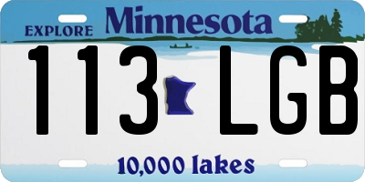 MN license plate 113LGB