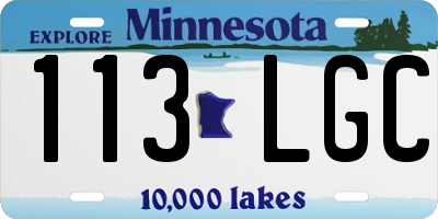 MN license plate 113LGC