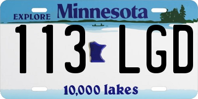 MN license plate 113LGD