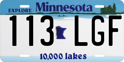 MN license plate 113LGF