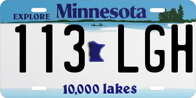 MN license plate 113LGH