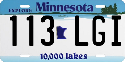 MN license plate 113LGI