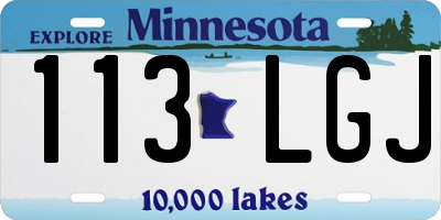 MN license plate 113LGJ