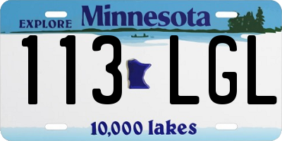 MN license plate 113LGL