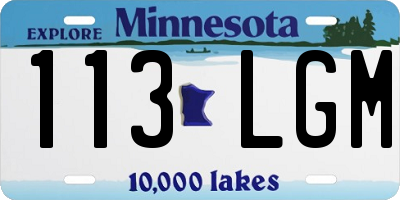 MN license plate 113LGM