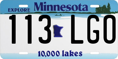 MN license plate 113LGO