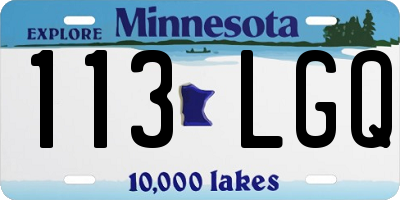 MN license plate 113LGQ