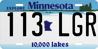 MN license plate 113LGR
