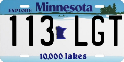 MN license plate 113LGT