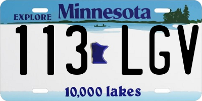 MN license plate 113LGV