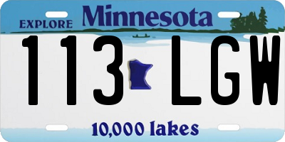 MN license plate 113LGW