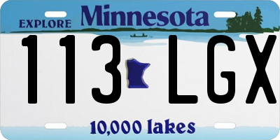 MN license plate 113LGX