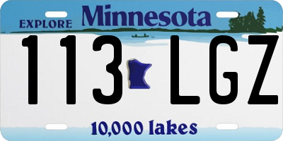 MN license plate 113LGZ