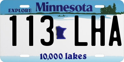 MN license plate 113LHA