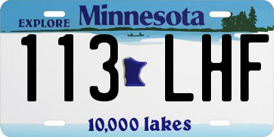 MN license plate 113LHF