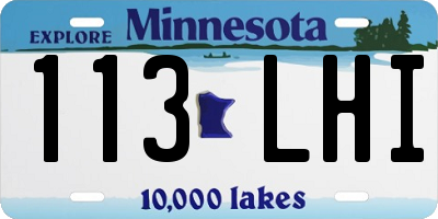MN license plate 113LHI