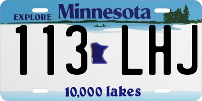 MN license plate 113LHJ