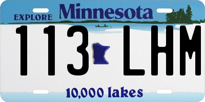 MN license plate 113LHM