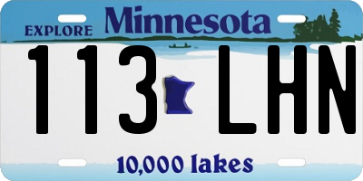 MN license plate 113LHN