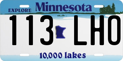 MN license plate 113LHO