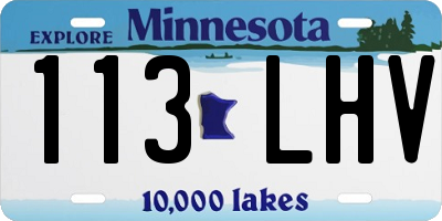 MN license plate 113LHV