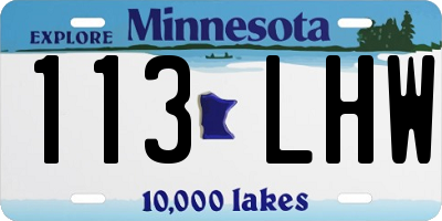 MN license plate 113LHW