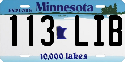 MN license plate 113LIB