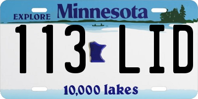 MN license plate 113LID
