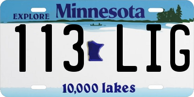 MN license plate 113LIG