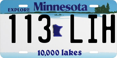 MN license plate 113LIH