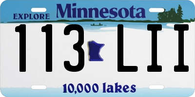 MN license plate 113LII