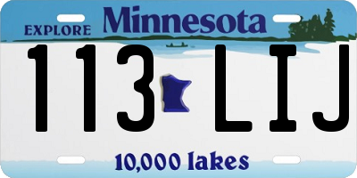 MN license plate 113LIJ