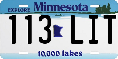 MN license plate 113LIT