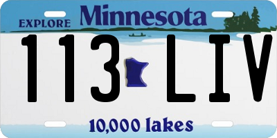 MN license plate 113LIV